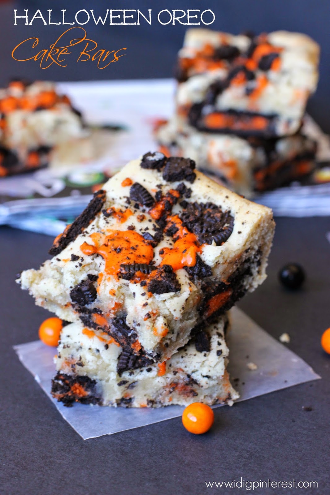 Easy Halloween Oreo Cake Bars