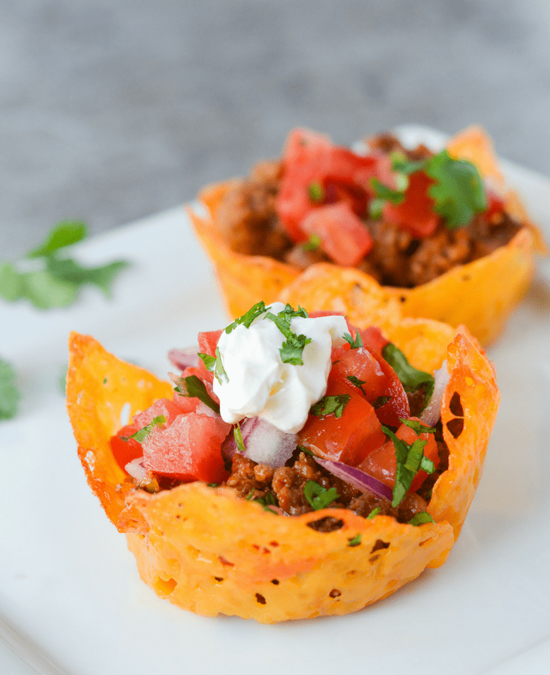 Keto Cheese Shell Taco Cups