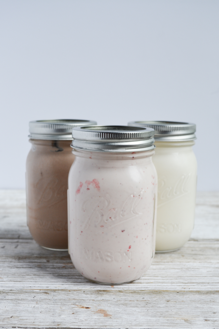 Keto Mason Jar Ice Cream Vanilla Chocolate And Strawberry