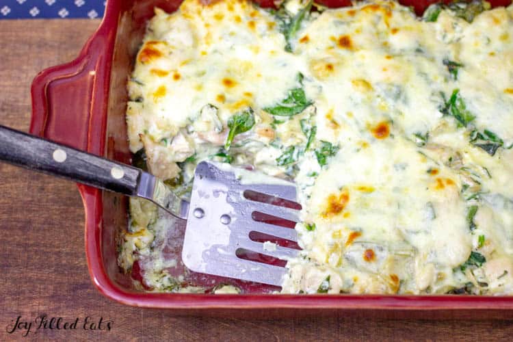 Keto Spinach Artichoke Chicken Casserole