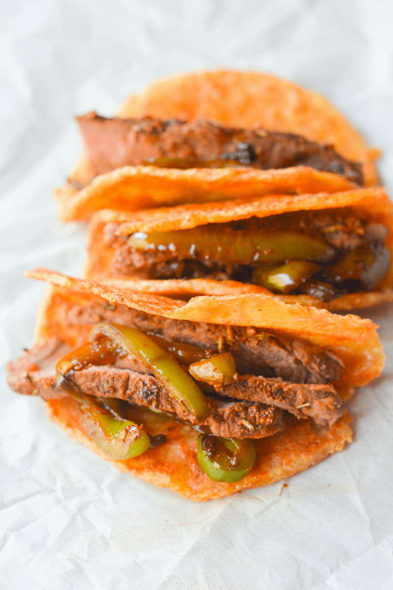 Keto Steak Tacos Pork Rind Tortillas