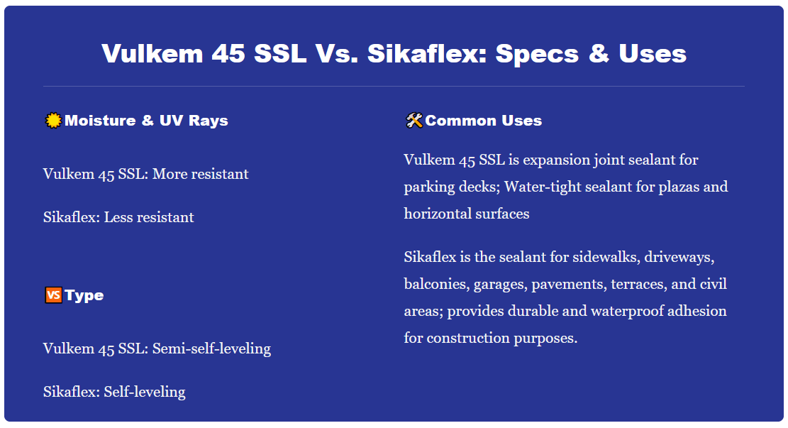 Vulkem 45 Ssl Vs Sikaflex